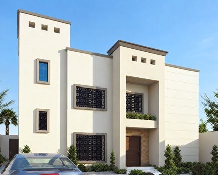 منزل مكتمل من دورين بمشربيات على النوافذ